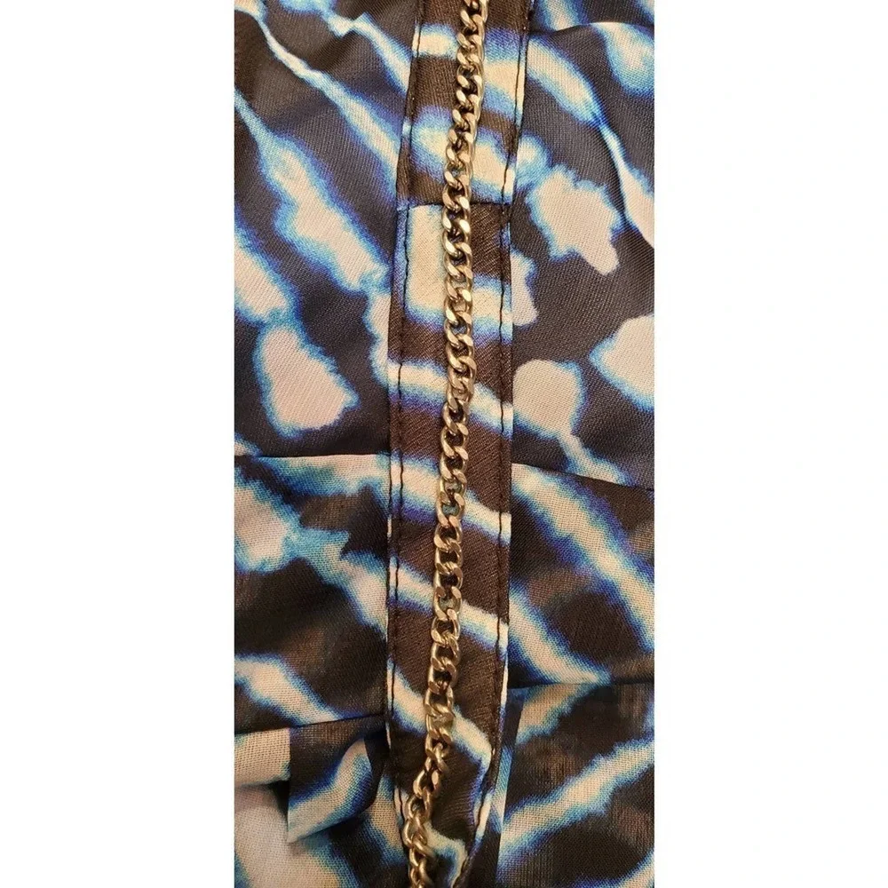 CALVIN Klein Women's Blue White Black Tank Flowy Petite Dress Size 8P - Picture 4 of 6